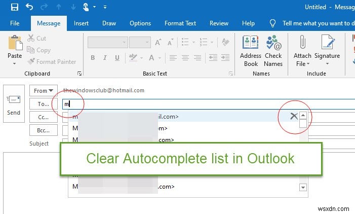 วิธีล้างรายการเติมข้อความอัตโนมัติใน Outlook 