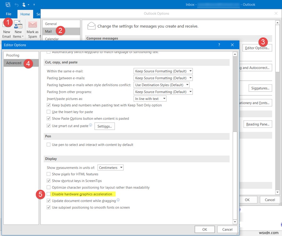 Outlook ไม่ตอบสนอง หยุดทำงาน หยุดทำงาน ค้างหรือค้าง