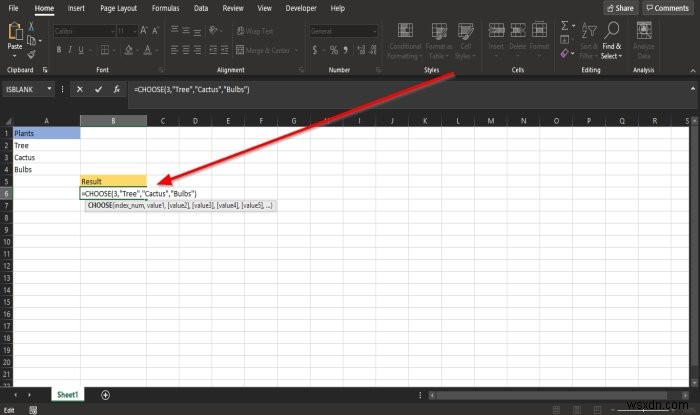 วิธีใช้ฟังก์ชัน CHOOSE ใน Microsoft Excel 