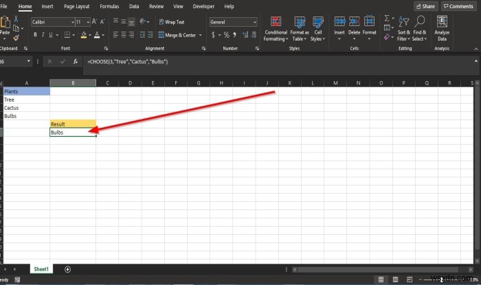 วิธีใช้ฟังก์ชัน CHOOSE ใน Microsoft Excel 