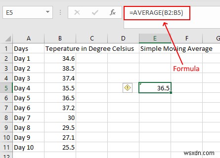 วิธีการคำนวณ Simple, Weighted และ Exponential Moving Averages ใน Excel 