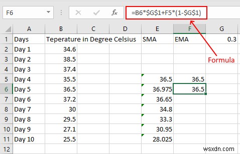 วิธีการคำนวณ Simple, Weighted และ Exponential Moving Averages ใน Excel 