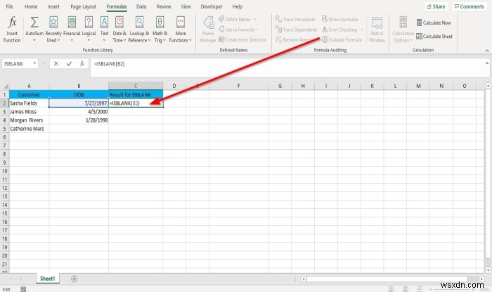 วิธีใช้ฟังก์ชัน ISBLANK ใน Microsoft Excel 