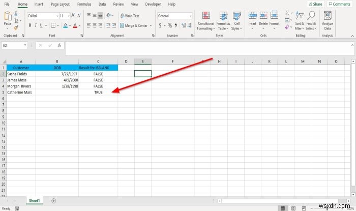 วิธีใช้ฟังก์ชัน ISBLANK ใน Microsoft Excel 