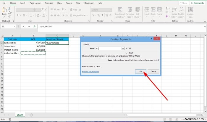 วิธีใช้ฟังก์ชัน ISBLANK ใน Microsoft Excel 