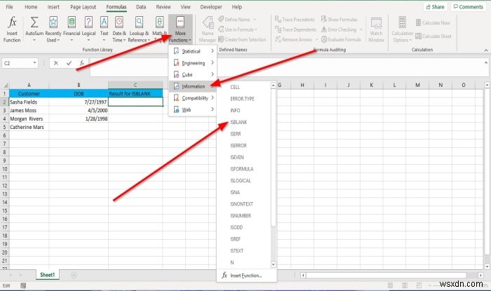 วิธีใช้ฟังก์ชัน ISBLANK ใน Microsoft Excel 