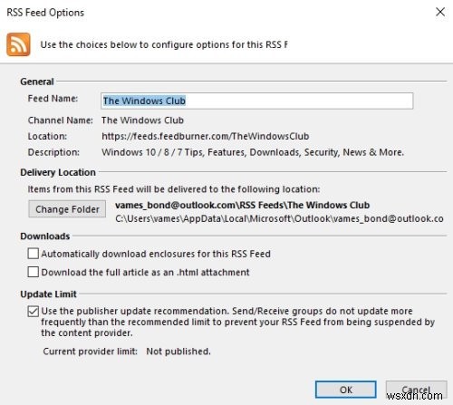วิธีใช้ Microsoft Outlook เป็นโปรแกรมอ่านฟีด RSS 