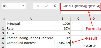 วิธีการคำนวณดอกเบี้ยทบต้นใน Excel 