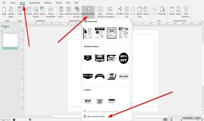 วิธีใช้ฟีเจอร์ Building Blocks ใน Microsoft Publisher 