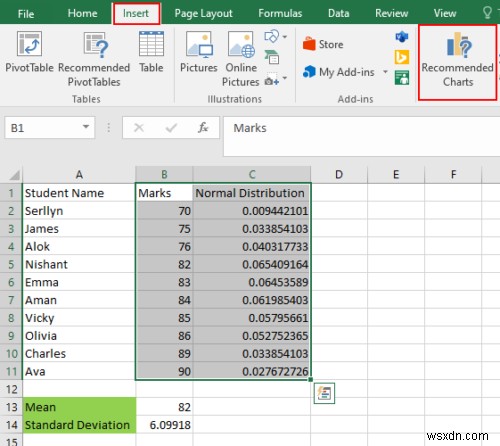 วิธีสร้าง Bell Curve ใน Microsoft Excel 