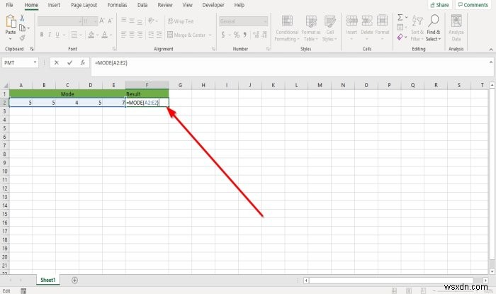 วิธีใช้ฟังก์ชันโหมดใน Microsoft Excel 