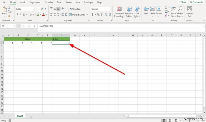 วิธีใช้ฟังก์ชันโหมดใน Microsoft Excel 