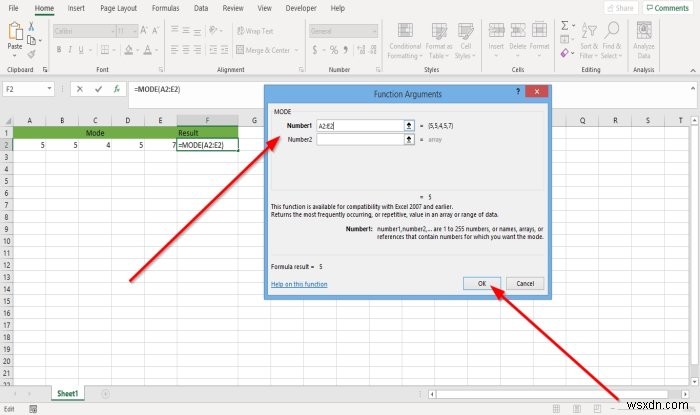 วิธีใช้ฟังก์ชันโหมดใน Microsoft Excel 