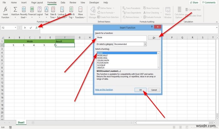 วิธีใช้ฟังก์ชันโหมดใน Microsoft Excel 