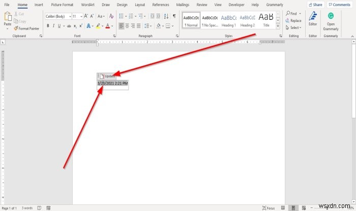 วิธีแทรกและอัปเดตวันที่ในเอกสาร Word โดยใช้ฟีเจอร์วันที่และเวลา 