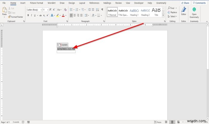 วิธีแทรกและอัปเดตวันที่ในเอกสาร Word โดยใช้ฟีเจอร์วันที่และเวลา 