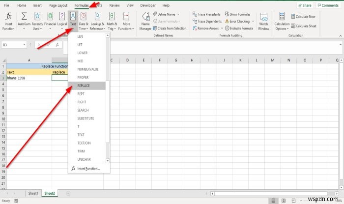 วิธีใช้ฟังก์ชันทดแทนและแทนที่ใน Microsoft Excel 