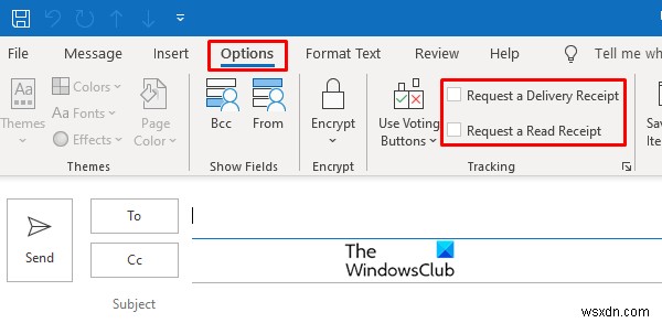 วิธีเปิดใช้งานและขอการจัดส่งหรือใบตอบรับการอ่านใน Outlook 