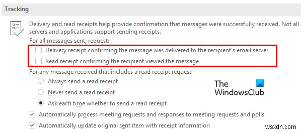 วิธีเปิดใช้งานและขอการจัดส่งหรือใบตอบรับการอ่านใน Outlook 