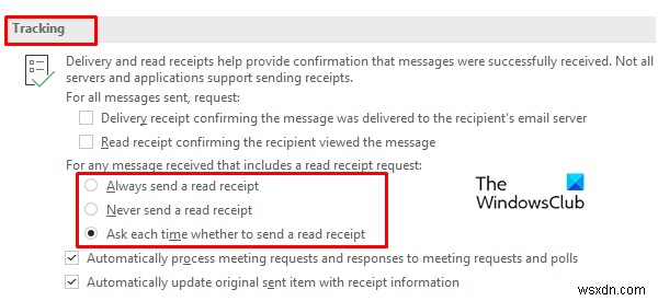 วิธีเปิดใช้งานและขอการจัดส่งหรือใบตอบรับการอ่านใน Outlook 