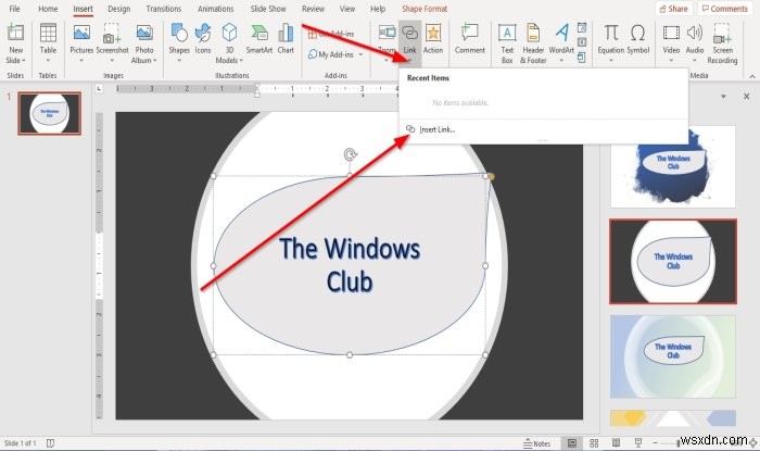 วิธีเชื่อมโยงองค์ประกอบ เนื้อหา หรือวัตถุกับสไลด์ PowerPoint 