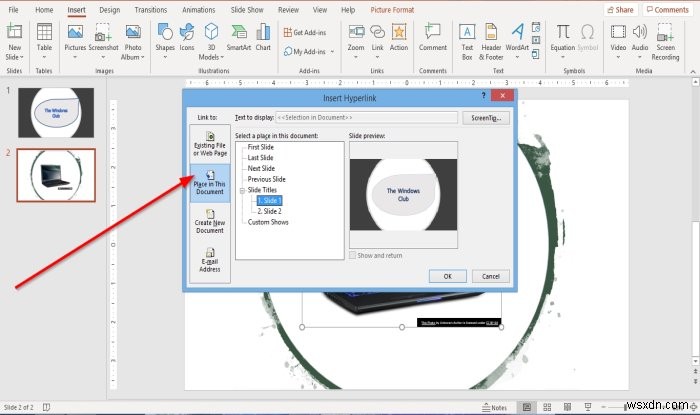 วิธีเชื่อมโยงองค์ประกอบ เนื้อหา หรือวัตถุกับสไลด์ PowerPoint 