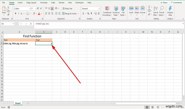 วิธีใช้ฟังก์ชัน Find และ FindB ใน Microsoft Excel 