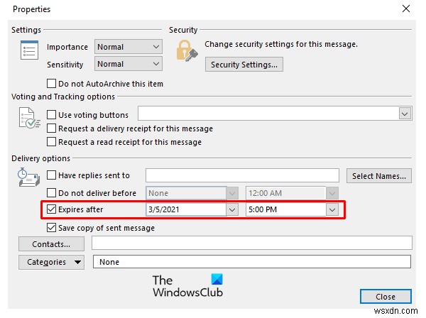 วิธีเพิ่มวันหมดอายุให้กับอีเมลใน Outlook 