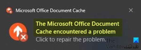 แคชเอกสาร Microsoft Office พบปัญหา 
