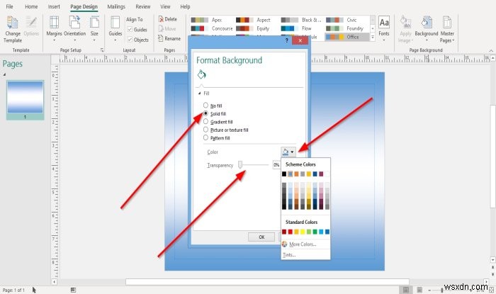 วิธีสร้างและเพิ่มพื้นหลังใน Microsoft Publisher 