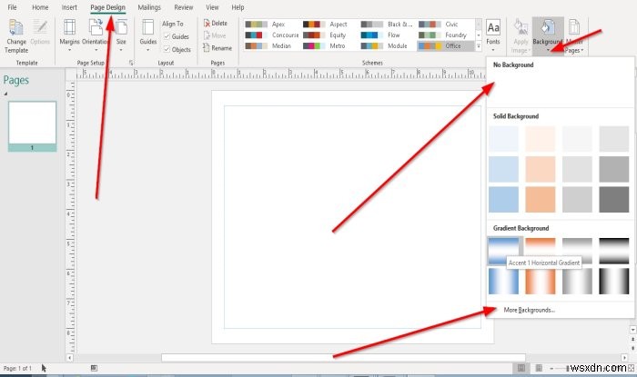 วิธีสร้างและเพิ่มพื้นหลังใน Microsoft Publisher 