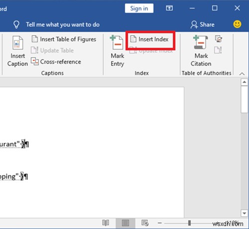 วิธีสร้างดัชนีใน Microsoft Word 