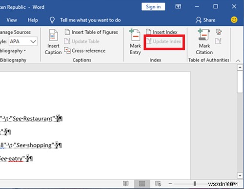 วิธีสร้างดัชนีใน Microsoft Word 