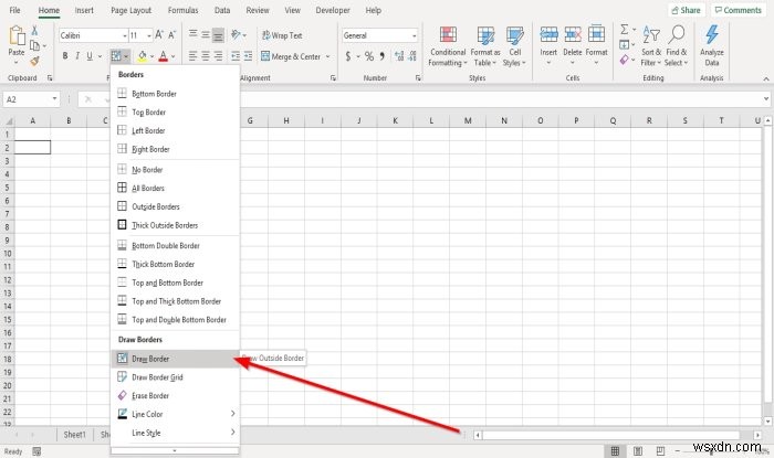 วิธีเพิ่มหรือลบ Borders to Cells ใน Microsoft Excel 