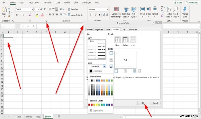 วิธีเพิ่มหรือลบ Borders to Cells ใน Microsoft Excel 