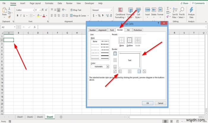 วิธีเพิ่มหรือลบ Borders to Cells ใน Microsoft Excel 