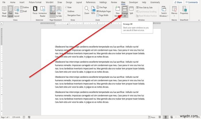 วิธีแสดงและทำงานกับหลายหน้าต่างใน Microsoft Word 