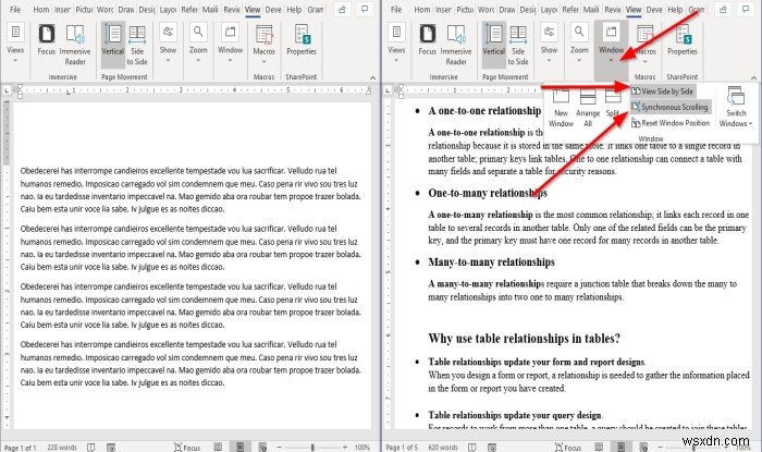 วิธีแสดงและทำงานกับหลายหน้าต่างใน Microsoft Word 