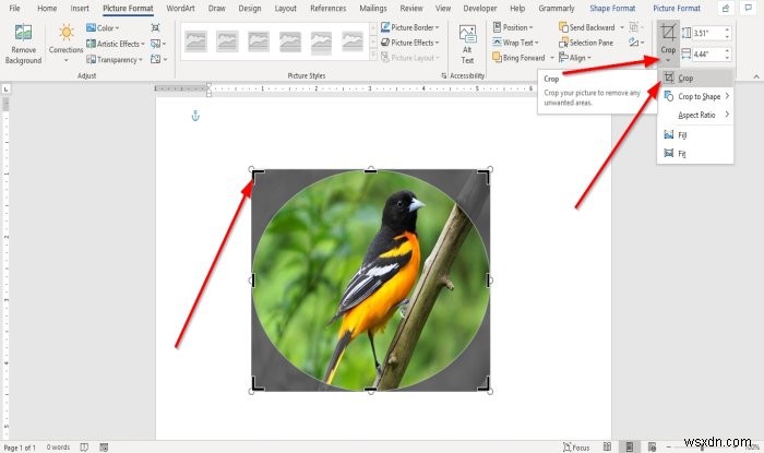 วิธีแทรกรูปภาพลงในรูปร่างใน Microsoft Word 