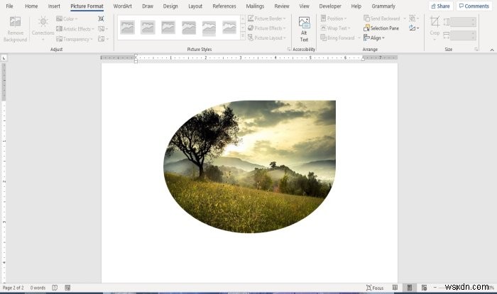 วิธีแทรกรูปภาพลงในรูปร่างใน Microsoft Word 