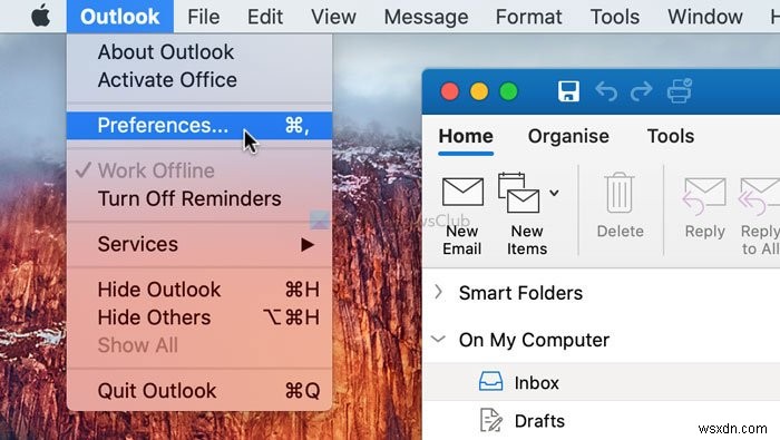 วิธีปิด Outlook Reminders และ Reminder Sound บน Mac 