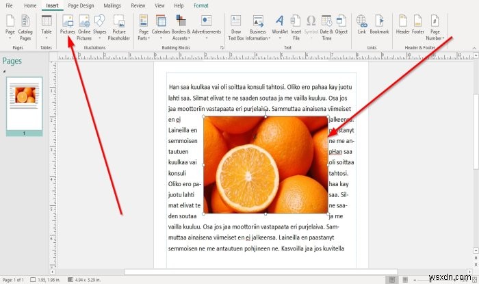 วิธีจัดตำแหน่งรูปภาพโดยใช้ Position Object ใน Microsoft Publisher 