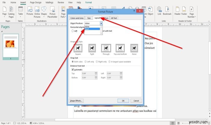 วิธีจัดตำแหน่งรูปภาพโดยใช้ Position Object ใน Microsoft Publisher 