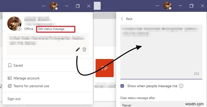 สถานะ Microsoft Teams ค้างอยู่ที่ ไม่อยู่ที่สำนักงาน 