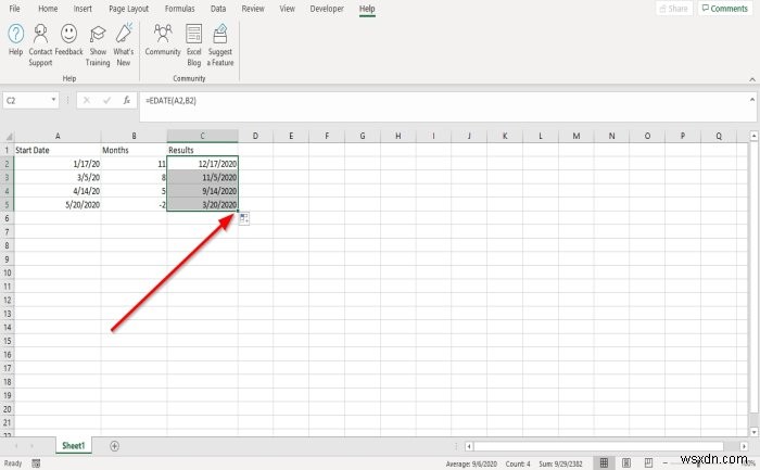 วิธีใช้ฟังก์ชัน EDATE และ EOMONTH ใน Excel 