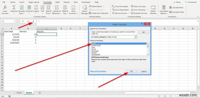 วิธีใช้ฟังก์ชัน EDATE และ EOMONTH ใน Excel 