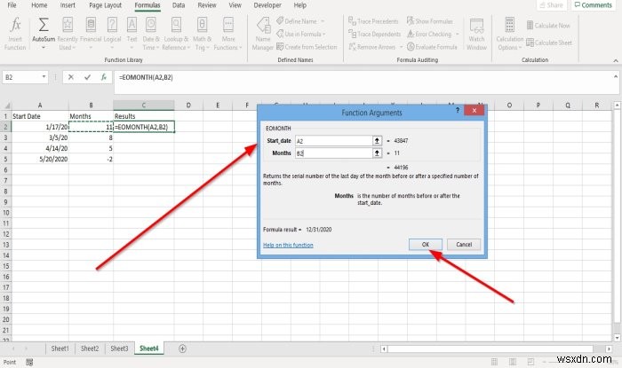 วิธีใช้ฟังก์ชัน EDATE และ EOMONTH ใน Excel 