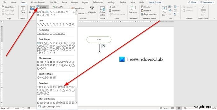 วิธีสร้างโฟลว์ชาร์ตใน Microsoft Word 