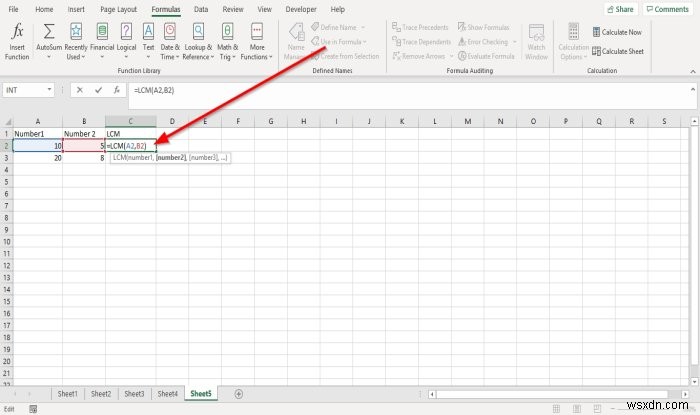 วิธีใช้ฟังก์ชัน INT และ LCM ใน Microsoft Excel 