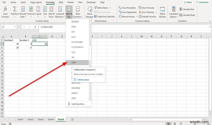 วิธีใช้ฟังก์ชัน INT และ LCM ใน Microsoft Excel 